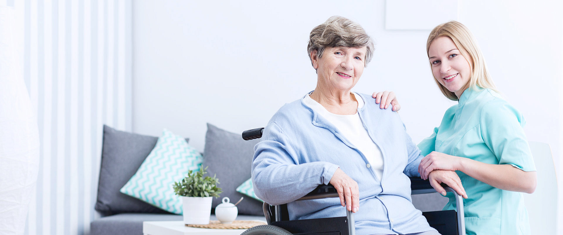 caregiver with senior woman